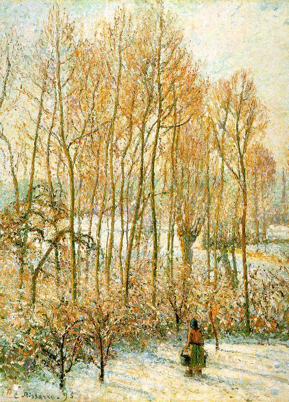 Camille Pissaro Morning Sunlight on the Snow, Eragny sur Epte France oil painting art